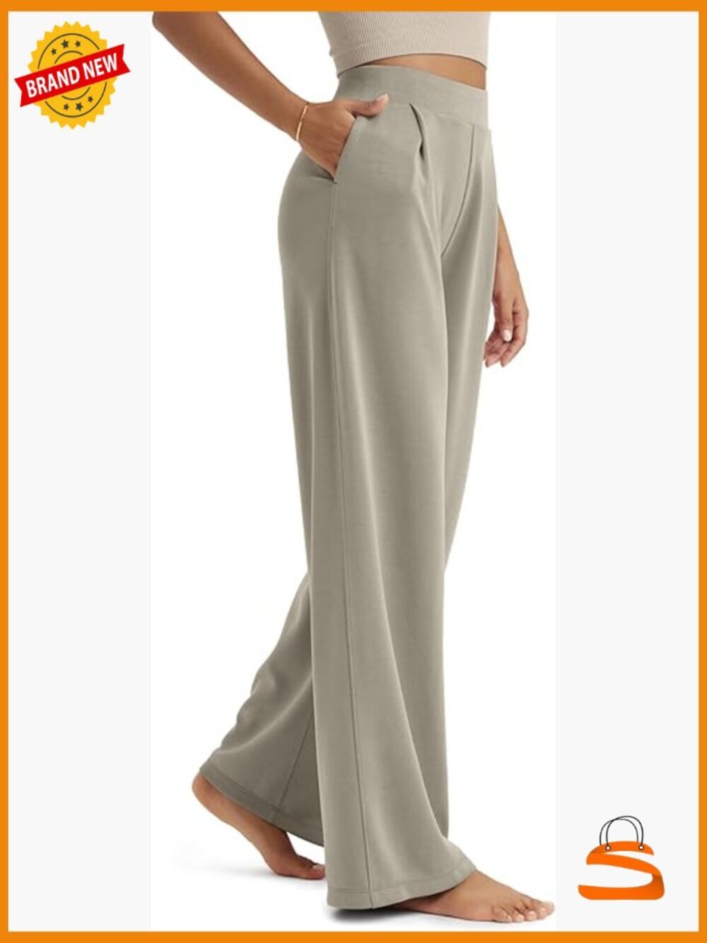 High Waist Wide Leg Pants with Pockets Modal Soft Relaxed